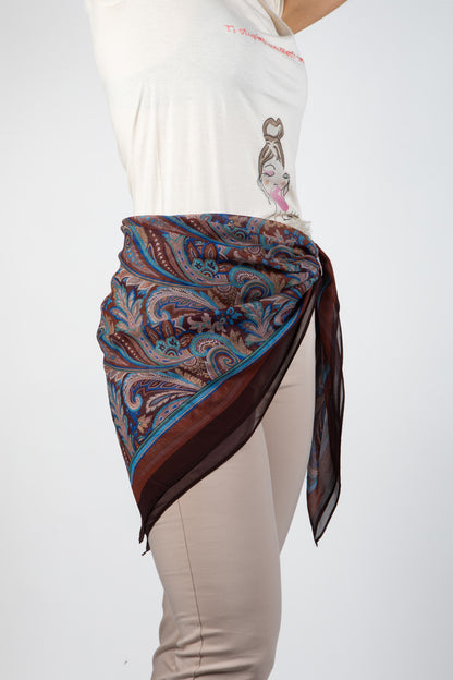 Foulard seta donna con fantasia paisley