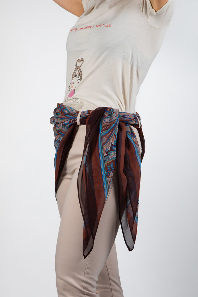 Foulard seta donna con fantasia paisley