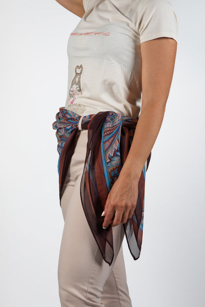 Foulard seta donna con fantasia paisley