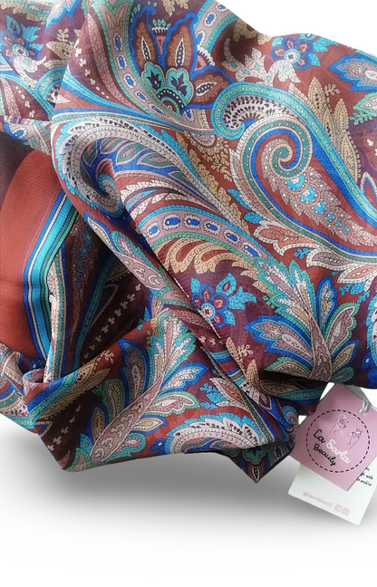 Foulard seta donna con fantasia paisley