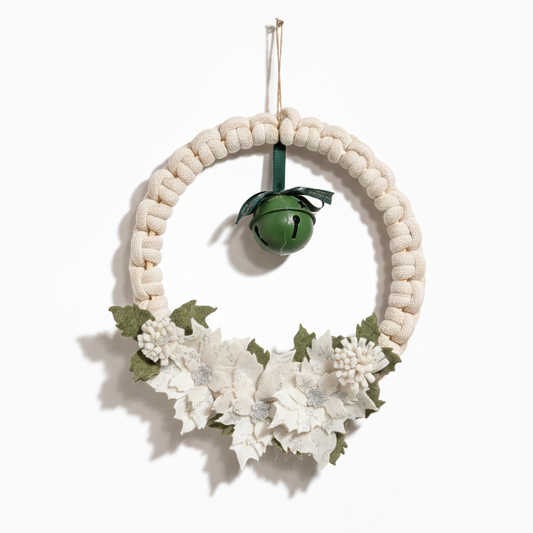 Ghirlanda Natalizia Artigianale Macramè & Feltro