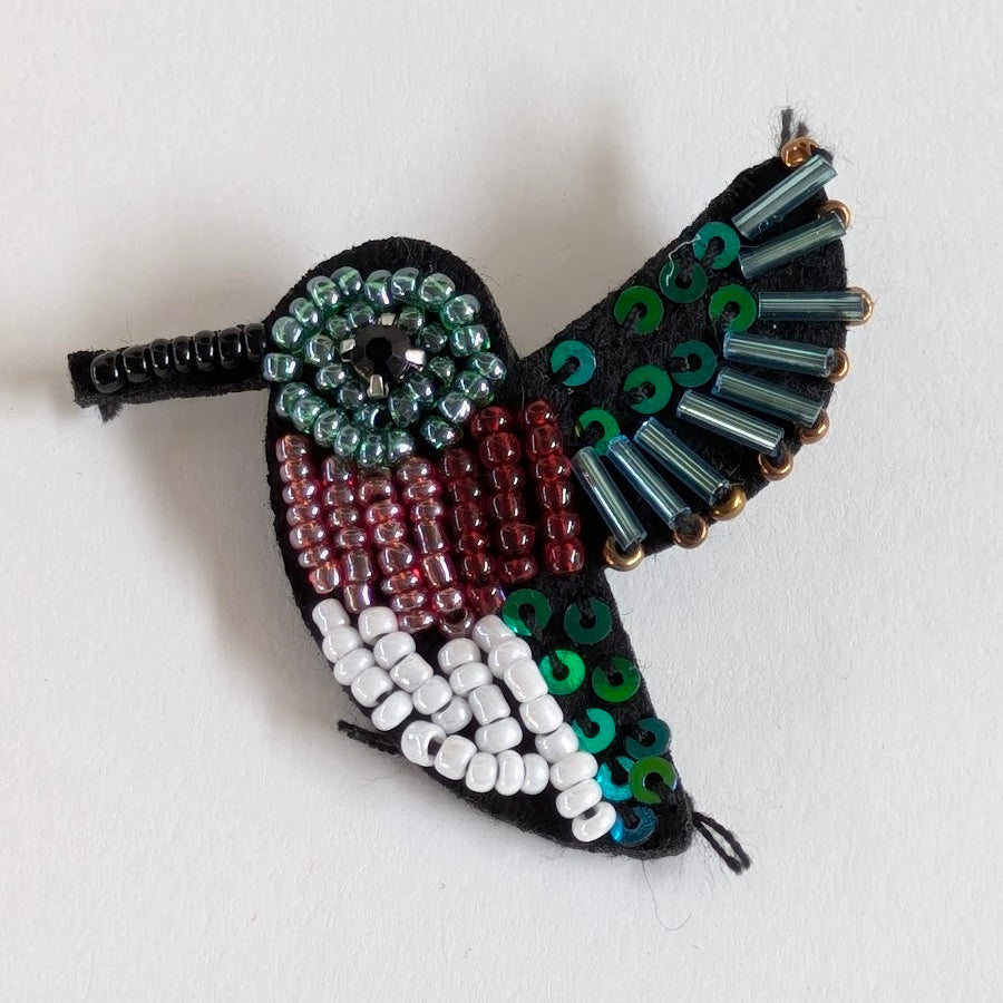 Spilla per capi unisex, colibrì