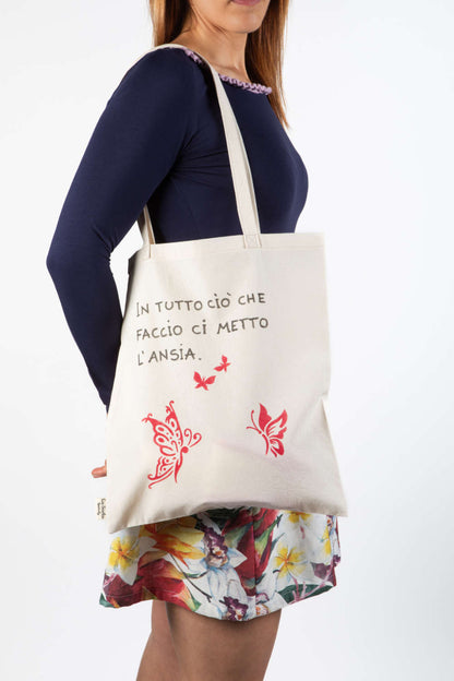 Shopper di stoffa in cotone naturale