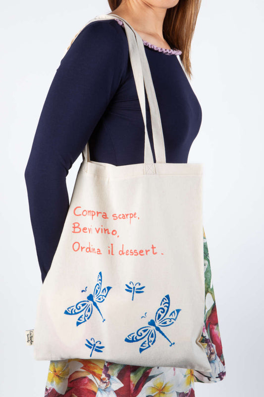 Shopper di stoffa in cotone naturale