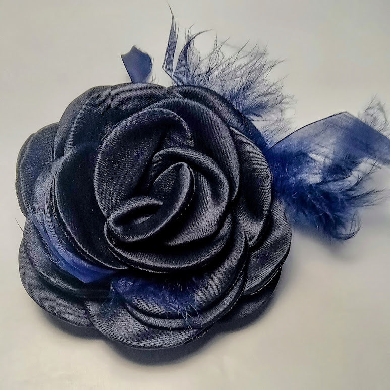 Spilla fiore rosa blu