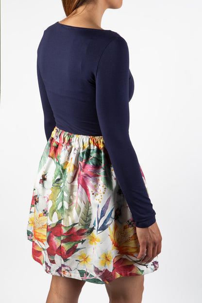 T shirt manica lunga donna in cotone organico blu