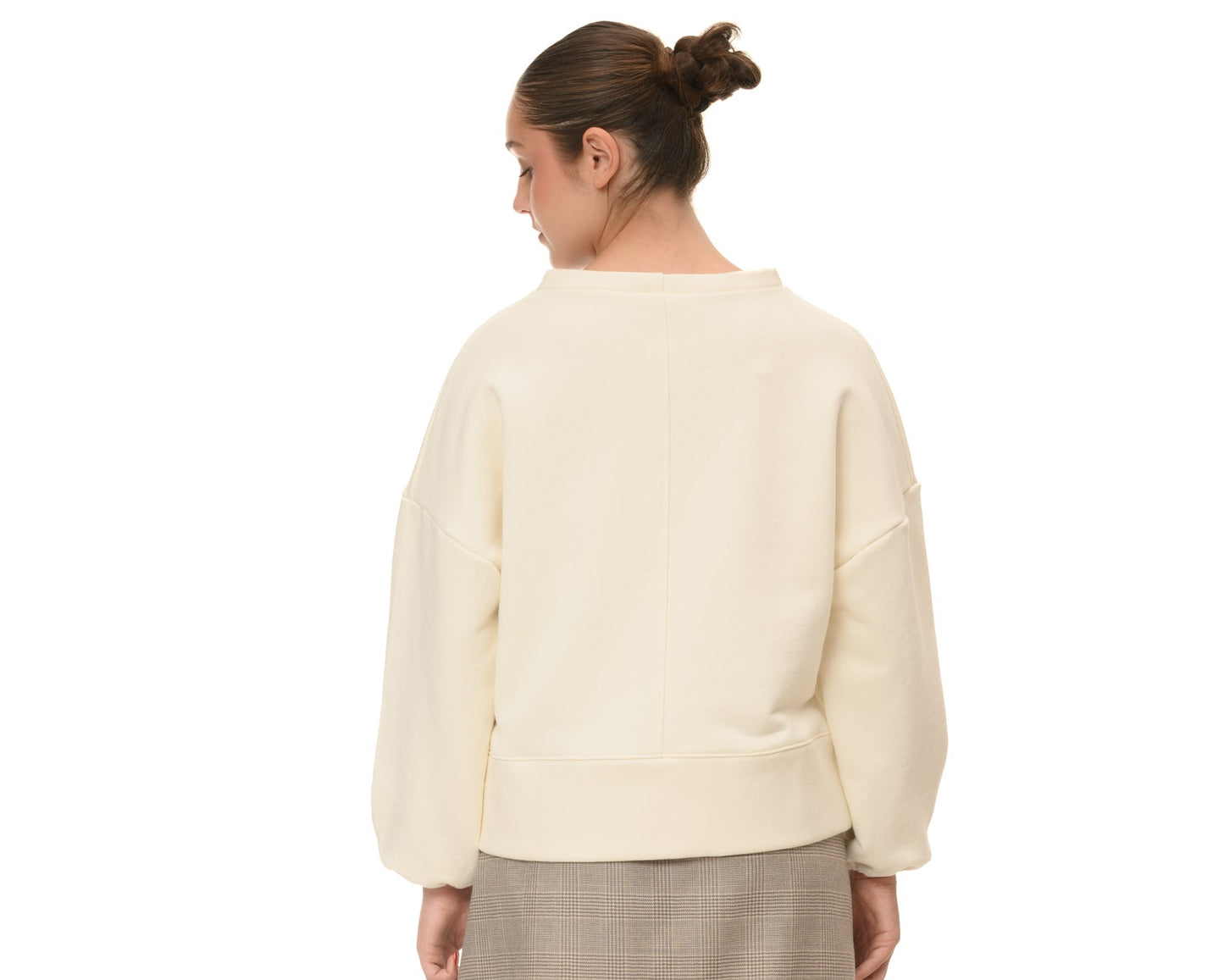 Felpa donna elegante color panna, Asia