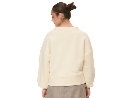 Felpa donna elegante color panna, Asia