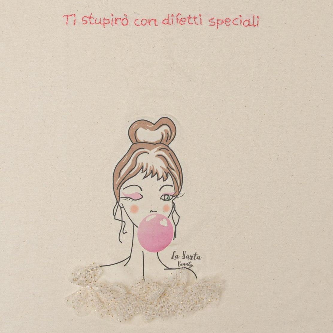 T-shirt Artigianale in Cotone Organico - "Ti stupirò con difetti speciali"