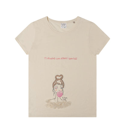 T-shirt Artigianale in Cotone Organico - "Ti stupirò con difetti speciali"