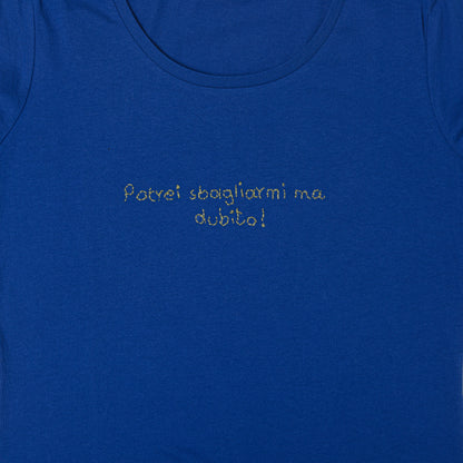 T shirt ricamata con manica lunga