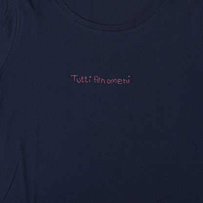 T shirt ricamata con manica lunga