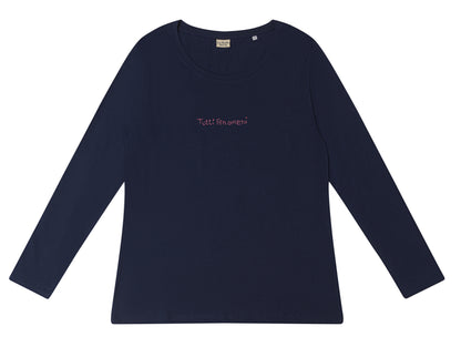 T shirt ricamata con manica lunga