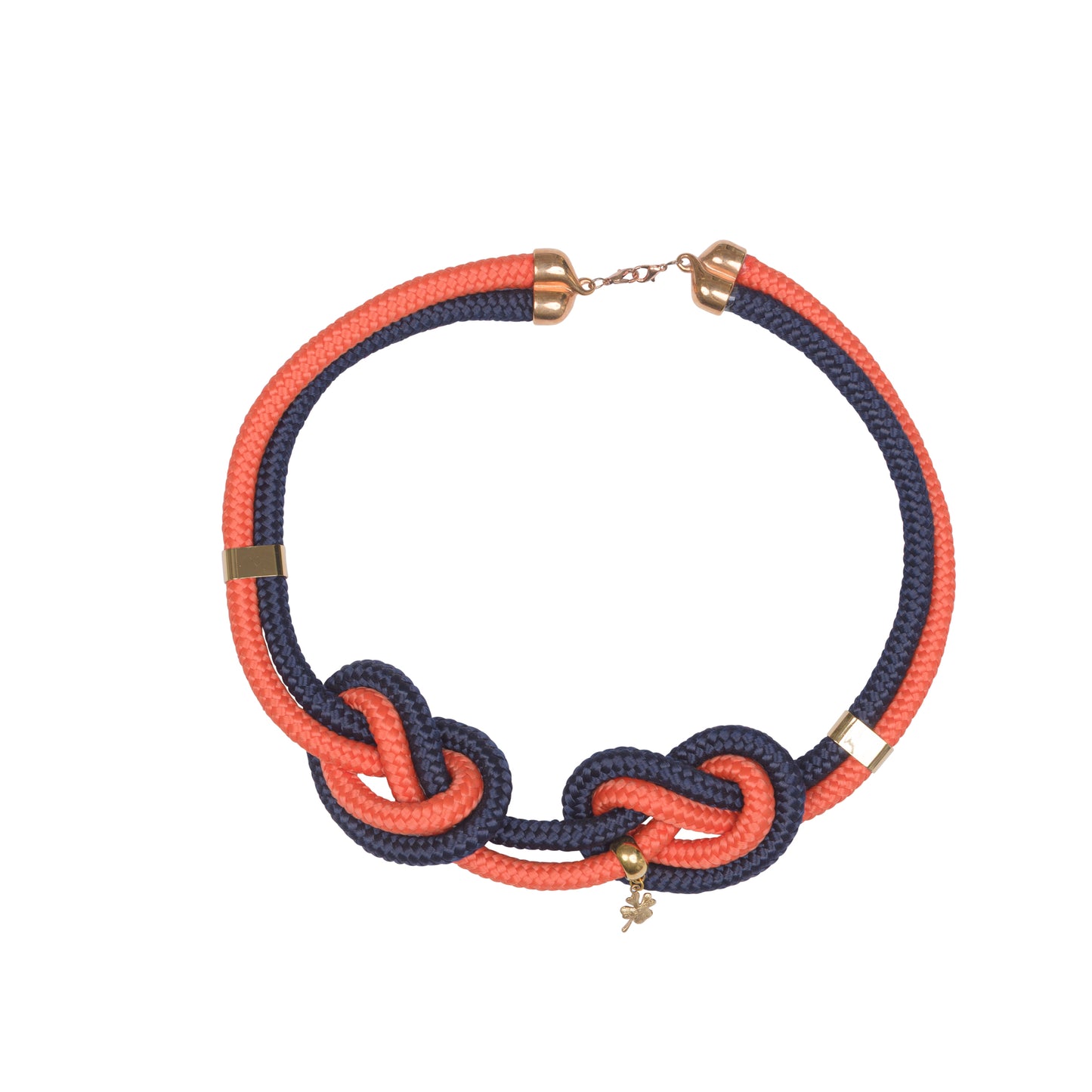 Collana artigianale intrecciata rossa – Nodo doppio