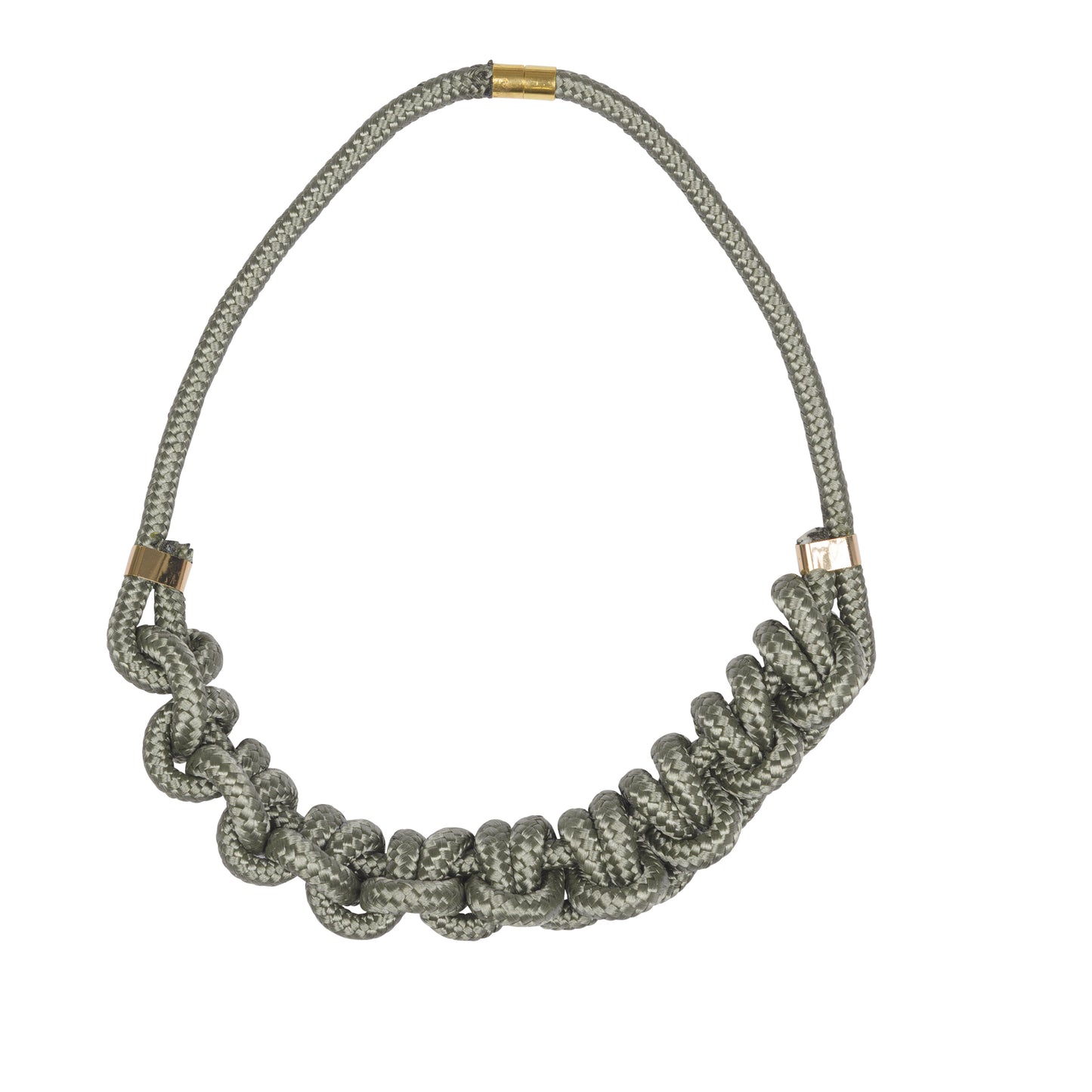 Collana artigianale intrecciata rossa – Nodo doppio