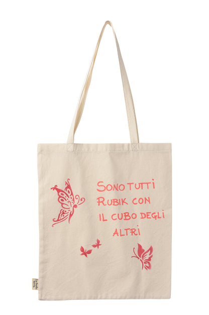 Shopper di stoffa in cotone naturale