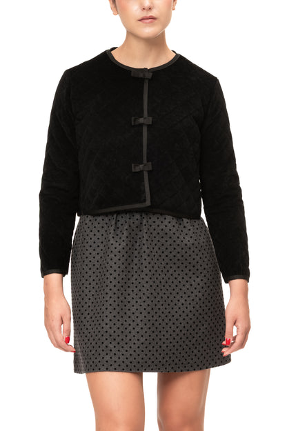 Giacca corta nera, trapuntata -Chanel