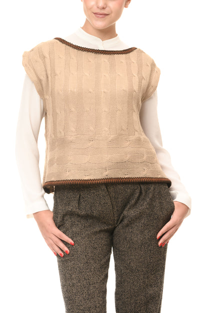 Gilet di lana intero davanti da donna