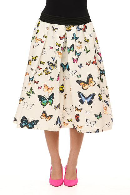 Gonna midi con elastico in vita