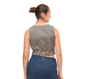 Gilet in jeans donna, 3 bottoni