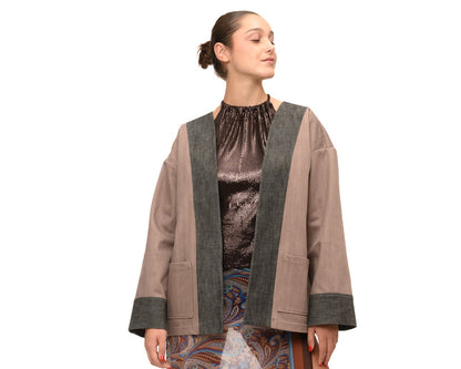 Kimono Unisex in Denim con Ricamo Tiger