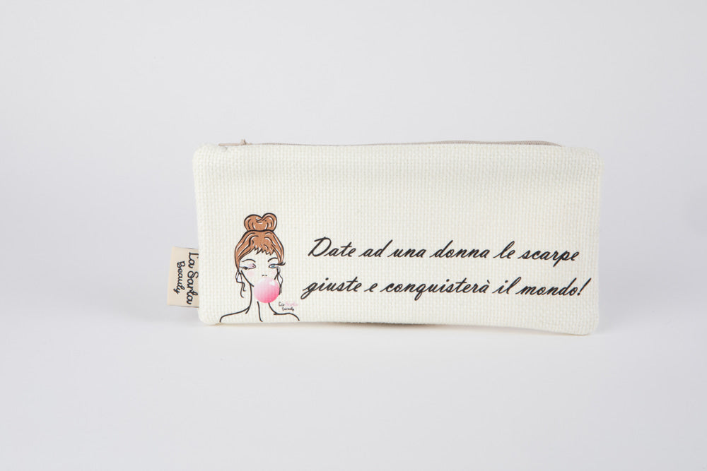 Pochette in tessuto piccola, porta trucchi o porta oggetti