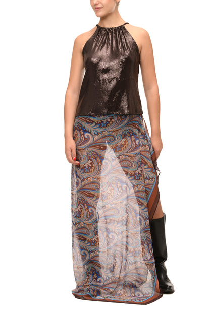 Foulard seta donna con fantasia paisley